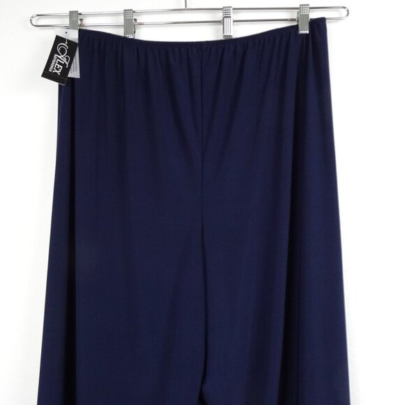Alex Evenings Wide Leg Pants Women's Plus Size 3X Blue Chiffon Dressy Cocktail - Picture 4 of 8